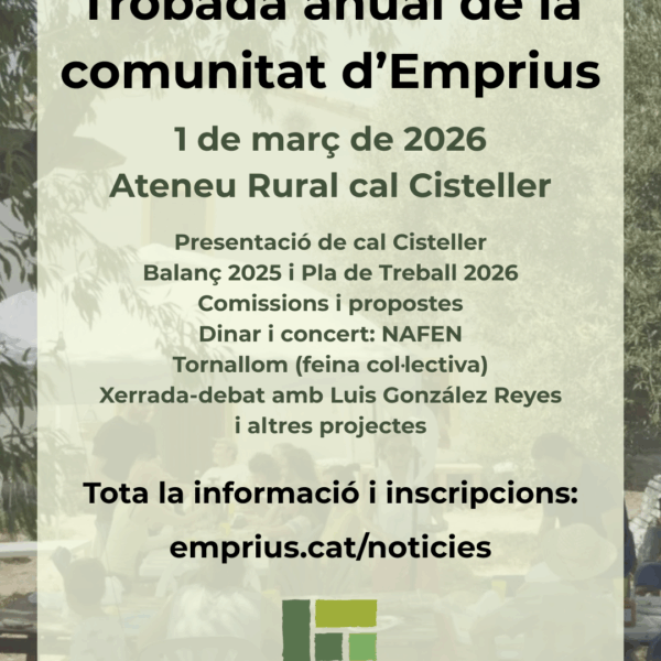 [Inscripcions] 1 de març: Trobada anual de la Comunitat d’Emprius