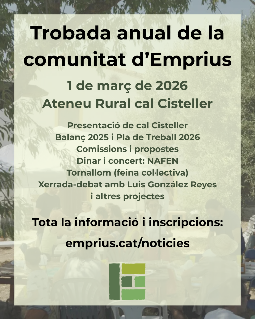 [Inscripcions] 1 de març: Trobada anual de la Comunitat d’Emprius