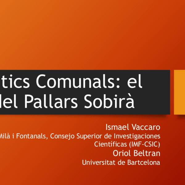 [Presentacions i crònica] Jornada «Els béns comunals en l’actualitat» a la UB